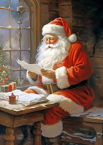 Classic Christmas Checking His List 1