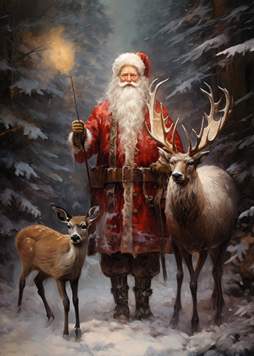 Classic Christmas Santa in the Snow 1