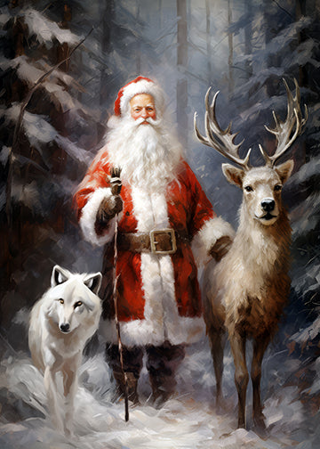 Classic Christmas Santa in the Snow 2