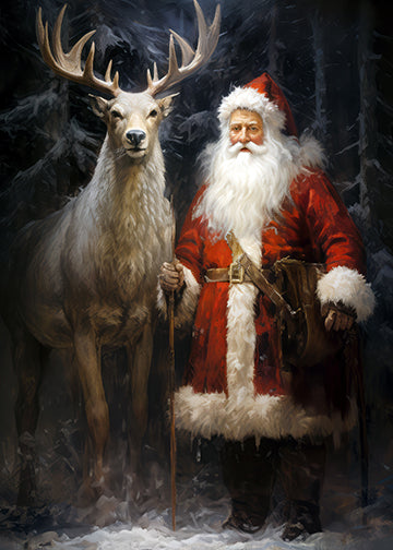 Classic Christmas Santa and His Reindeer 2