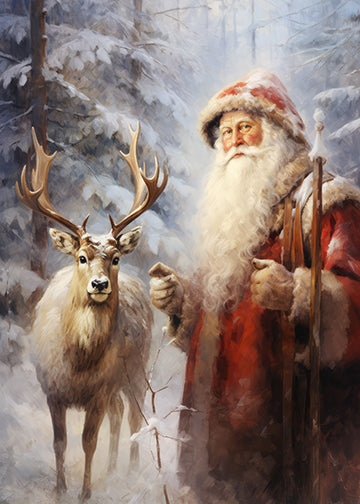 Classic Christmas Santa and His Reindeer 5